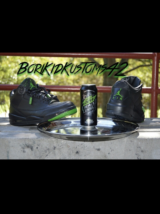 Jordan Other - Custom Nike Jordan 3's Men’s Black and Green Low-Top Sneakers